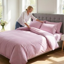 Спален комплект чаршафи, от 6 части с ластик, Дамаска - Пепел от рози