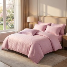 Спален комплект чаршафи, от 6 части с ластик, Дамаска - Пепел от рози