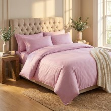 Спален комплект чаршафи, от 6 части с ластик, Дамаска - Пепел от рози