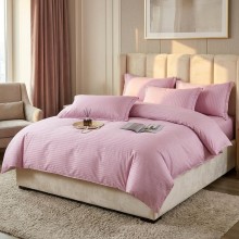 Спален комплект чаршафи, от 6 части с ластик, Дамаска - Пепел от рози