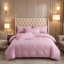 Спален комплект чаршафи, от 6 части с ластик, Дамаска - Пепел от рози