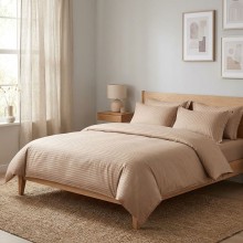 Спален комплект чаршафи, от 6 части с ластик, Дамаска - Беж Спален комплект чаршафи, от 6 части с ластик, Дамаска - Беж