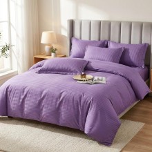 Спален комплект чаршафи, от 6 части с ластик, Дамаска - Лила Спален комплект чаршафи, от 6 части с ластик, Дамаска - Лила