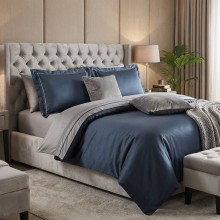 Луксозен спален комплект от делукс сатен, Серенити - Сив Луксозен спален комплект от делукс сатен, Серенити - Сив