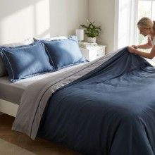 Луксозен спален комплект от делукс сатен, Серенити - Сив Луксозен спален комплект от делукс сатен, Серенити - Сив