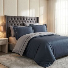 Луксозен спален комплект от делукс сатен, Серенити - Сив Луксозен спален комплект от делукс сатен, Серенити - Сив