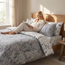 Луксозен спален комплект от ранфорс, Зина - Сив Луксозен спален комплект от ранфорс, Зина - Сив