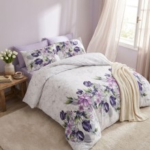 Луксозен спален комплект от ранфорс, Риела - Лила Луксозен спален комплект от ранфорс, Риела - Лила