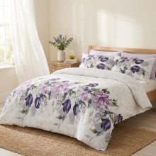 Луксозен спален комплект от ранфорс, Риела - Лила Луксозен спален комплект от ранфорс, Риела - Лила