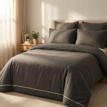 Луксозен спален комплект от делукс ранфорс, Алиса - Кафяв Луксозен спален комплект от делукс ранфорс, Алиса - Кафяв