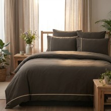 Луксозен спален комплект от делукс ранфорс, Алиса - Кафяв Луксозен спален комплект от делукс ранфорс, Алиса - Кафяв