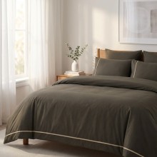 Луксозен спален комплект от делукс ранфорс, Алиса - Кафяв Луксозен спален комплект от делукс ранфорс, Алиса - Кафяв