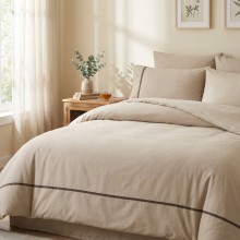 Луксозен спален комплект от делукс ранфорс, Алиса - Екрю