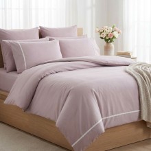 Луксозен спален комплект от делукс ранфорс, Алиса - Пудра