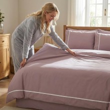 Луксозен спален комплект от делукс ранфорс, Алиса - Пудра