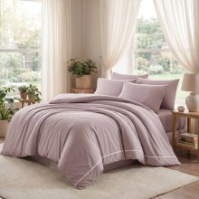 Луксозен спален комплект от делукс ранфорс, Алиса - Пудра