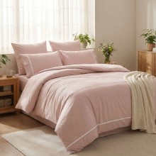 Луксозен спален комплект от делукс ранфорс, Алиса - Пудра