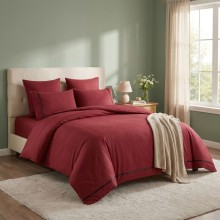 Луксозен спален комплект от делукс ранфорс, Алиса - Червен