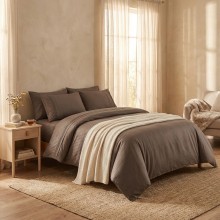 Луксозен спален комплект от делукс ранфорс, Гала - Кафяв