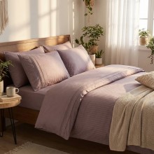 Луксозен спален комплект от делукс ранфорс, Гала - Лила Луксозен спален комплект от делукс ранфорс, Гала - Лила