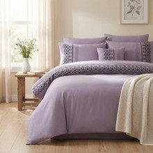 Луксозен спален комплект от ВИП памучен сатен, Мона - Лила