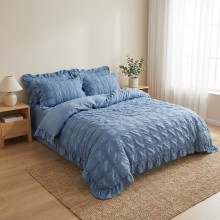 Спален комплект чаршафи с драперия, от 6 части Кари - Син Спален комплект чаршафи с драперия, от 6 части Кари - Син