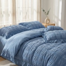 Спален комплект чаршафи с драперия, от 6 части Кари - Син Спален комплект чаршафи с драперия, от 6 части Кари - Син