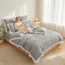 Спален комплект чаршафи с драперия, от 6 части Жаклин - Сив Спален комплект чаршафи с драперия, от 6 части Жаклин - Сив