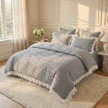 Спален комплект чаршафи с драперия, от 6 части Жаклин - Сив Спален комплект чаршафи с драперия, от 6 части Жаклин - Сив