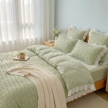 Спален комплект чаршафи с драперия, от 6 части Жаклин - Чай