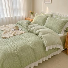 Спален комплект чаршафи с драперия, от 6 части Жаклин - Чай