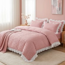 Спален комплект чаршафи с драперия от 6 части Жаклин - Пепел от рози Спален комплект чаршафи с драперия от 6 части Жаклин - Пепел от рози