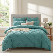 Луксозен спален комплект чаршафи от 6 части, Ривера - Небесно син