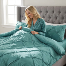 Луксозен спален комплект чаршафи от 6 части, Ривера - Небесно син