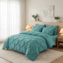 Луксозен спален комплект чаршафи от 6 части, Ривера - Небесно син