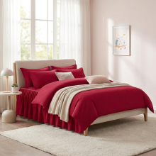 Луксозен спален комплект чаршафи от 6 части с драперия, Тоскани - Ягода Луксозен спален комплект чаршафи от 6 части с драперия, Тоскани - Ягода