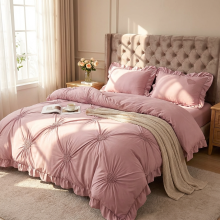 Луксозен спален комплект чаршафи от 4 части, Хармония - Пепел от рози