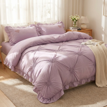 Луксозен спален комплект чаршафи от 4 части, Хармония - Лила