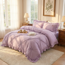 Луксозен спален комплект чаршафи от 4 части, Хармония - Лила