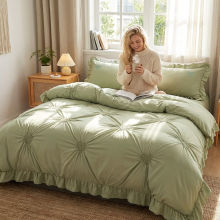 Луксозен спален комплект чаршафи от 4 части, Хармония - Зелен