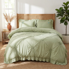 Луксозен спален комплект чаршафи от 4 части, Хармония - Зелен