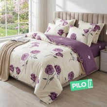 Спален комплект чаршафи от 6 части, Лилава роза