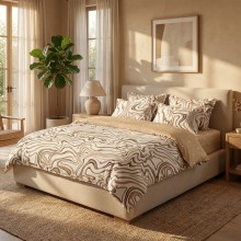 Спален комплект чаршафи от 6 части, Капучино