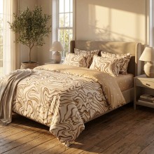 Спален комплект чаршафи от 6 части, Капучино