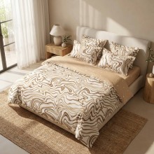 Спален комплект чаршафи от 6 части, Капучино