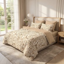 Спален комплект чаршафи от 6 части, Капучино