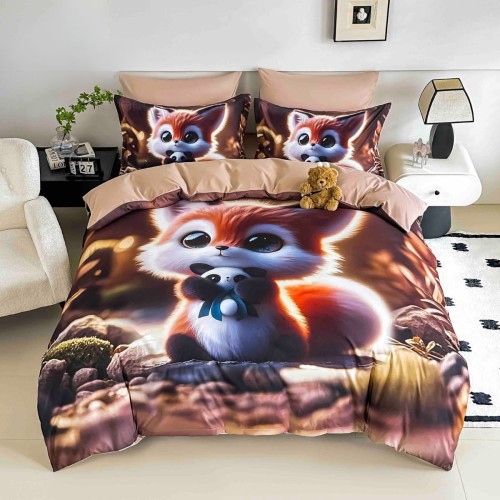 3D комплект чаршафи от 4 части, Лисичка 3D комплект чаршафи от 4 части, Лисичка