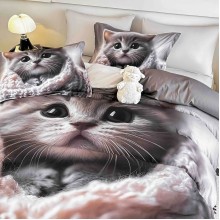 3D комплект чаршафи от 4 части, Коти 3D комплект чаршафи от 4 части, Коти