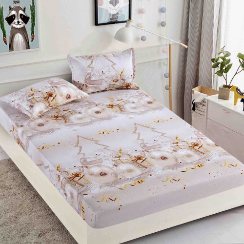 Спален комплект чаршафи с ластик от 3 части, Силвър Спален комплект чаршафи с ластик от 3 части, Силвър