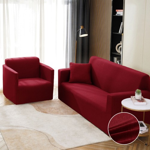 Комплект калъфи за диван и фотьойл Ария - Червен